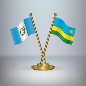 Guatemala and Rwanda table flag relation, with gradient background vector