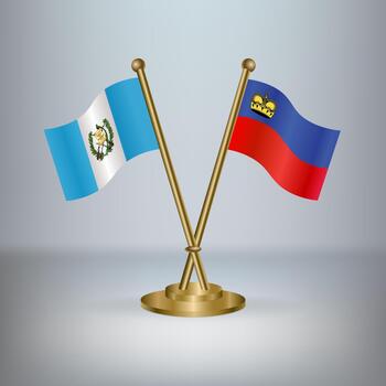 Guatemala y Liechtenstein mesa bandera relación, con degradado antecedentes vector