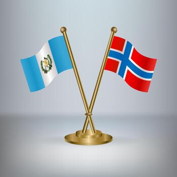 Guatemala y Noruega mesa bandera relación, con degradado antecedentes vector
