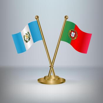 Guatemala and Portugal table flag relation, with gradient background vector