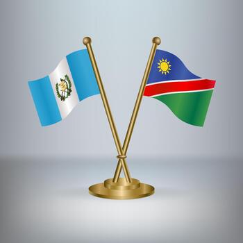 Guatemala and Namibia table flag relation, with gradient background vector