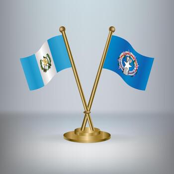 Guatemala and Northern Marianas table flag relation, with gradient background vector