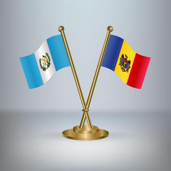 Guatemala and Moldova table flag relation, with gradient background vector