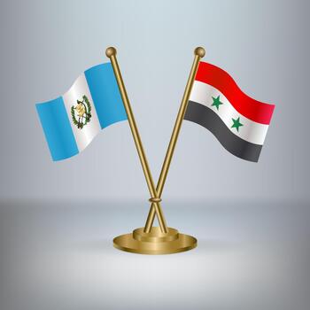 Guatemala y Siria mesa bandera relación, con degradado antecedentes vector