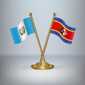 Guatemala and Swaziland table flag relation, with gradient background vector