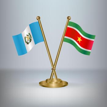 Guatemala and Suriname table flag relation, with gradient background vector