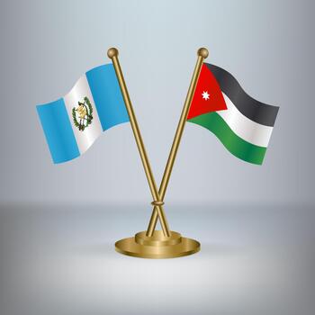 Guatemala and Jordan table flag relation, with gradient background vector