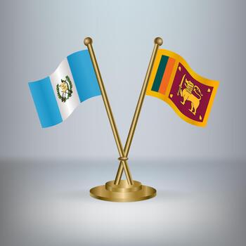 Guatemala and Sri Lanka table flag relation, with gradient background vector