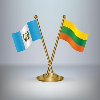 Guatemala y lituano mesa bandera relación, con degradado antecedentes vector