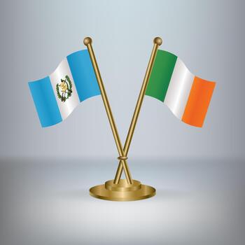 Guatemala and Ireland table flag relation, with gradient background vector