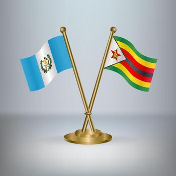 Guatemala and Zimbabwe table flag relation, with gradient background vector