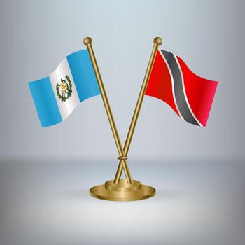 Guatemala and Trinidad and Tobago table flag relation, with gradient background vector