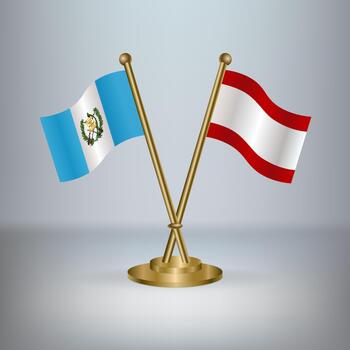 Guatemala and Tahiti table flag relation, with gradient background vector