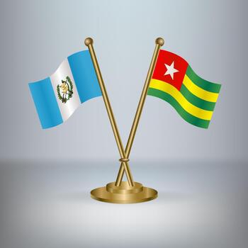 Guatemala and Togo table flag relation, with gradient background vector