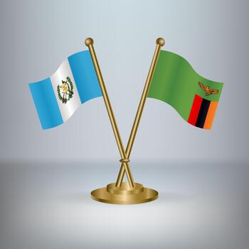 Guatemala y Zambia mesa bandera relación, con degradado antecedentes vector