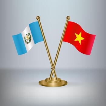 Guatemala y Vietnam mesa bandera relación, con degradado antecedentes vector