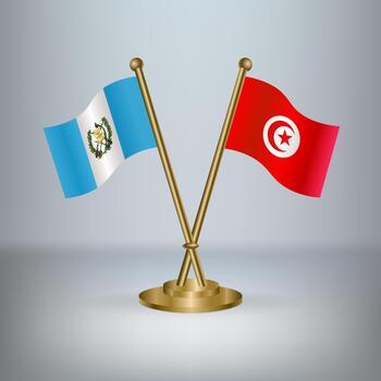 Guatemala and Tunisia table flag relation, with gradient background vector