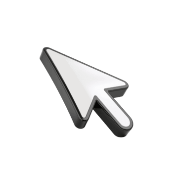 Sleek computer cursor pointing left isolated against clean transparent emptiness creating visual png