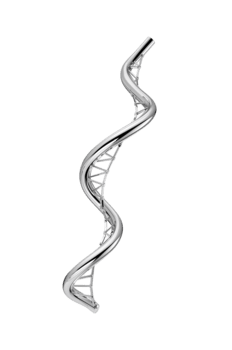 Abstract metallic helix structure representing scientific concepts with transparent background png