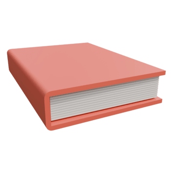 un de color salmón, cerrado libro mentiras departamento, paginas visible, con suave, difundido ligero creando un simple, limpio, y ligeramente caricaturesco 3d representación. png