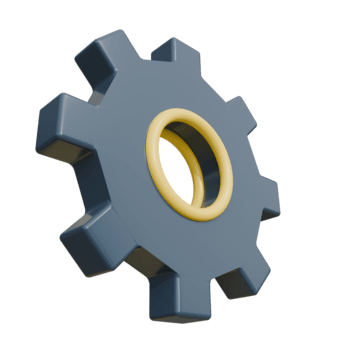 en 3d grå redskap med en gulkantad hål flyter, gjutning mjuk skuggor på en transparent bakgrund, skapande en rena, modern, och teknisk atmosfär. png