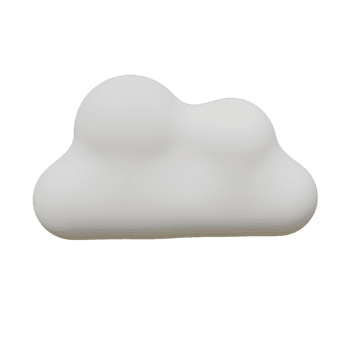 un suave, blanco, renderizado en 3d nube flotadores centralmente en contra un transparente fondo, con liso, redondeado formas y sutil, difundido Encendiendo creando un sereno humor. png