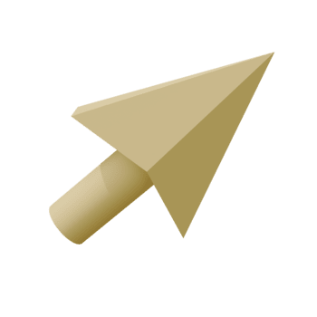 en 3d solbränna pil markören poäng uppåt, med en cylindrisk bas, mot en transparent rutig bakgrund, belyst mjukt, skapande en enkel, rena design. png