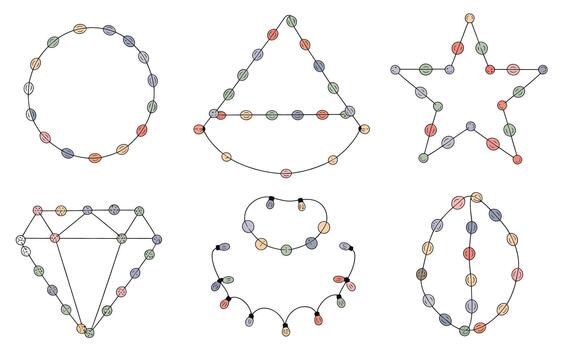 decorativo cuerda ligero patrones para fiesta formas vector