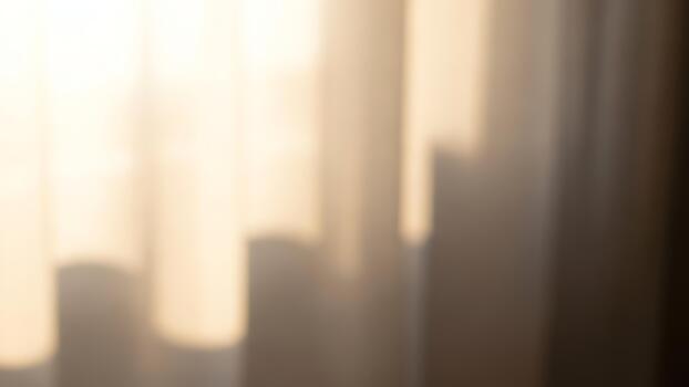 Soft Sunlight Filtering Through Sheer Curtains Creating Abstract Light Patterns. photo