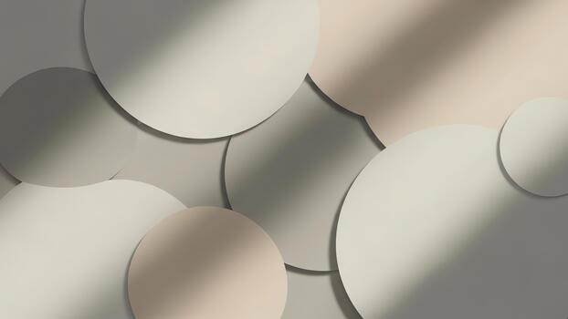 Abstract background with overlapping circles and soft shadows. photo