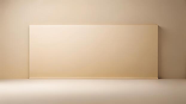Minimalist Beige Studio Backdrop With Soft Spotlight And Subtle Shadow Creating Depth photo