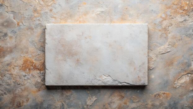 Rectangular Ceramic Tile With A Textured Stone Background And Subtle Color Variations photo