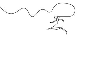 Minimalist shrimp continuous line drawing icon loop animation video