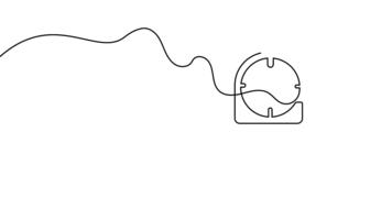 minimalista energia presa di corrente continuo linea disegno icona ciclo continuo animazione video