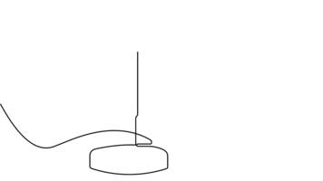 Minimalist desk light continuous line drawing icon loop animation video