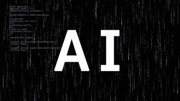 abstrakt representation av artificiell intelligens begrepp, symboliserar maskin inlärning, data bearbetning, och Avancerad teknologi i en trogen digital miljö video