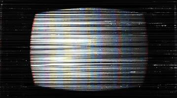 Loopable gammal TV statisk ljud bakgrund med tung tekniskt fel förvrängning, vhs flimmer och subtil Färg barer video