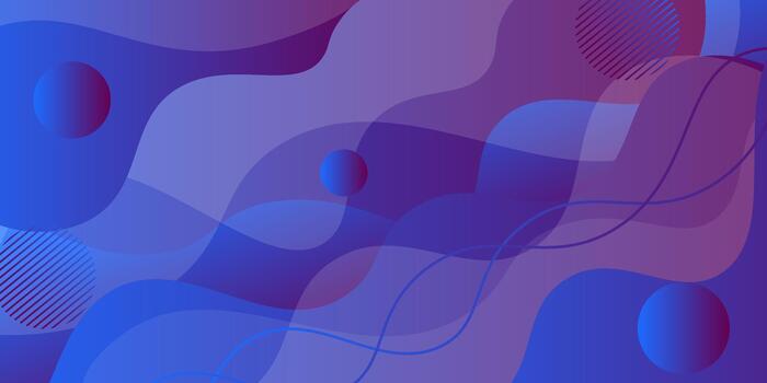 Blue gradient illustration background with purple wave shapes. Abstract design with simple white shadow geometric style. Eps10 vector