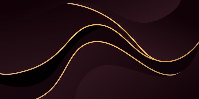 oscuro rojo resumen ola modelo antecedentes. futurista diseño presentando un dorado ondulado línea bandera. eps10 vector