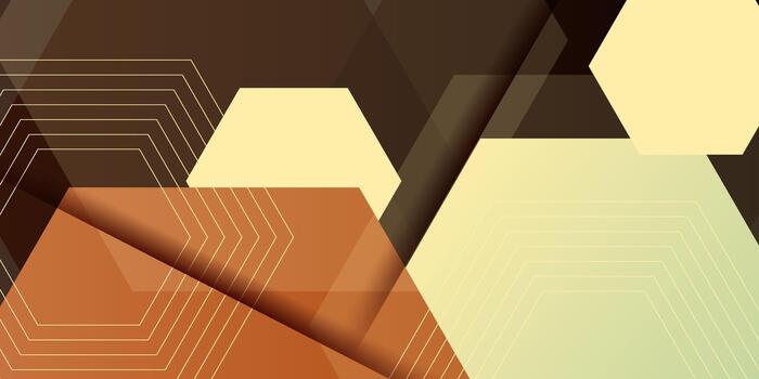 resumen fluido marrón hexágono modelo antecedentes. de moda y sencillo ondulado líquido bandera concepto. eps10 vector