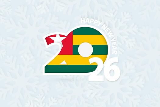 New Year 2026 for Togo on snowflake background. vector
