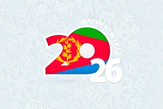 New Year 2026 for Eritrea on snowflake background. vector