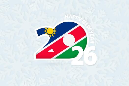 New Year 2026 for Namibia on snowflake background. vector