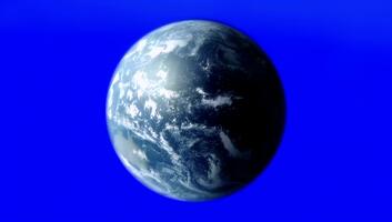 blå planet jord flytande i djup Plats atmosfär med mjuk global belysning. Plats begrepp video