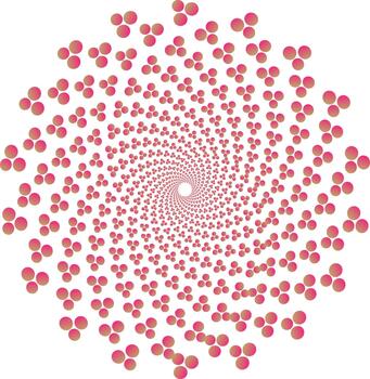 Colorful spiral pattern with gradient dots forming a dynamic visual effect vector