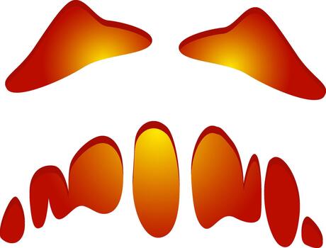 Abstract fire elements creating a conceptual angry face vector