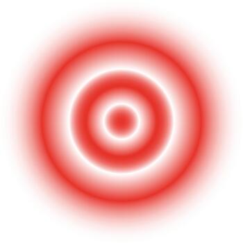 Concentric red circles pulsating light on white background vector