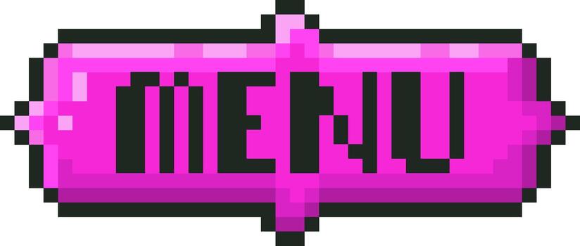 Pixel art menu button representing user interface navigation vector