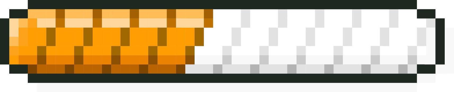Pixel art progress bar showing data loading vector