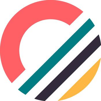 Abstract round colorful logo design element creating letter C vector